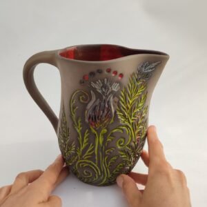 Enchanted Forest Earthenware Pitcher
