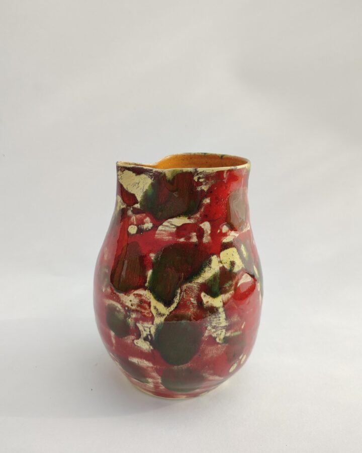 Crimson Grove Abstract Vase
