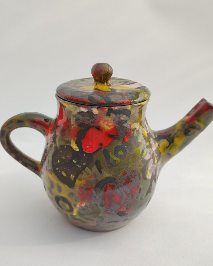 Vibrant Abstract Garden Teapot